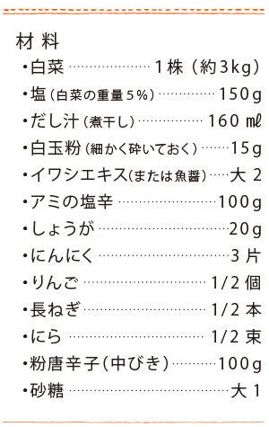 白菜キムチの作り方